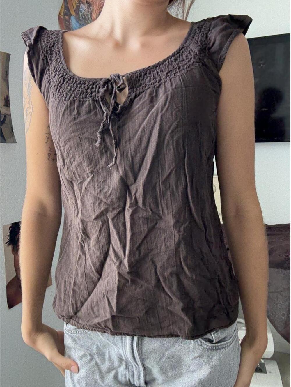 Old Navy Women's Brown and Grey Blous